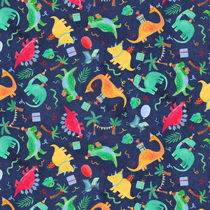 Dinosaurs Birthday Fabric by Timeless Treasures, Party Dinosaurs Birthday Fabric