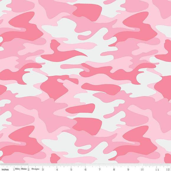 Pink Camo Fabric by Riley Blake Designs, Hunting Camouflage Fabric, Military