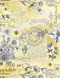 Queen Bee Old Fashion Text Fabric by Timeless Treasures
