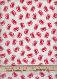 14" x 44" Shoreline Red Crabs, Fabric by Windham, Cotton Quilting Fabric, Beach