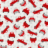 7" x 44" Truckin' in the USA, Patriotic Red Trucks Allover Fabric by Studio E