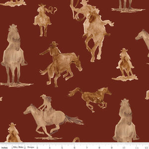 Ride the Range Main Brick Fabric by Riley Blake Designs, Western, Cowboys, Rodeo