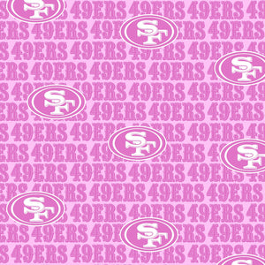 San Francisco 49ers Pink NFL Fabric, Licensed NFL Cotton Fabric