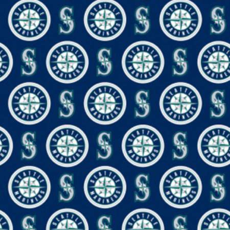 Seattle Mariners Fabric by the Yard or Half Yard, Licensed MLB, Cotton Fabric