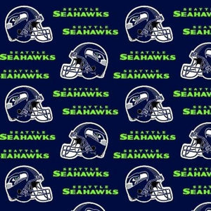 Seattle Seahawks Fabric by the Yard or Half Yard, Licensed NFL Cotton Fabric