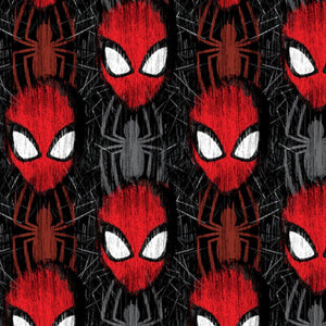 8" x 44" - 4" Tall Spiderman Head Toss Fabric by Springs Creative, Marvel Comics