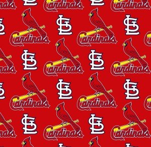 St. Louis Cardinals Fabric by the Yard, Saint Louis, Licensed MLB, Cotton Fabric, Red