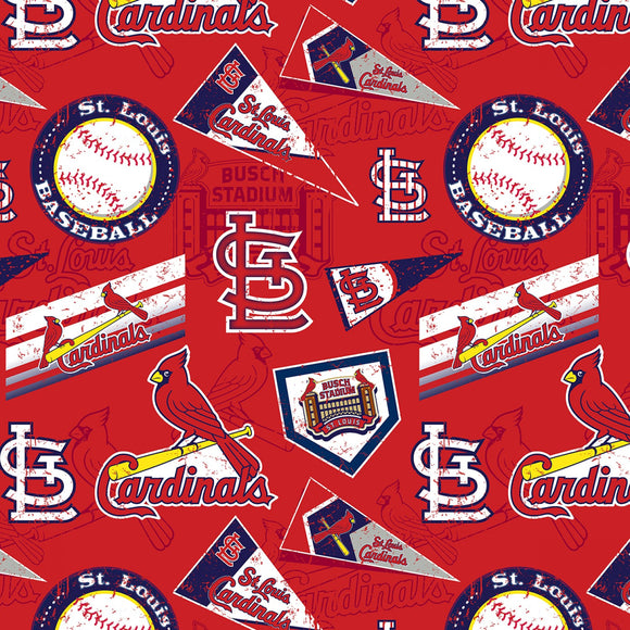 St. Louis Cardinals Fabric by the Yard or Half Yard, Vintage Saint Louis