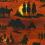 16" x 44" American Heritage Sunset Fabric by Robert Kaufman, Western, Sunset, Cowboy