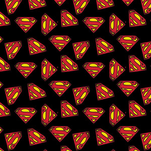 Superman Logo Fabric, Camelot Fabrics, Super Hero, Cotton Fabric