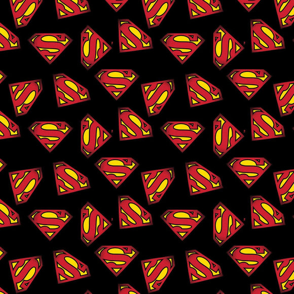 Superman Logo Fabric, Camelot Fabrics, Super Hero, Cotton Fabric