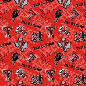 Texas Tech University Fabric, Licensed NCAA Fabric, Red Raiders