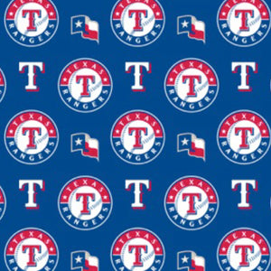 Texas Rangers Fabric by the Yard, by the Half Yard, MLB Cotton Fabric, Baseball, Sports