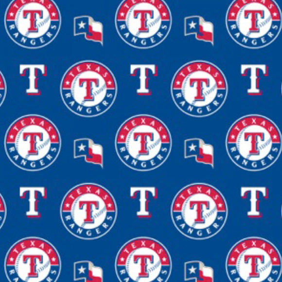 Texas Rangers Fabric by the Yard, by the Half Yard, MLB Cotton Fabric, Baseball, Sports