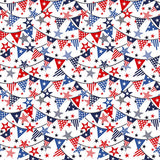 Truckin' in the USA, Patriotic Mini Banners Fabric by Studio E