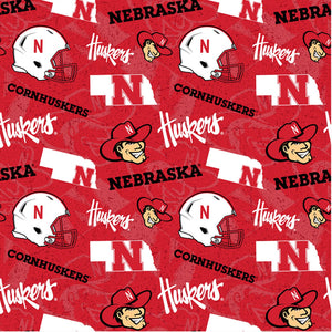University of Nebraska, Cornhuskers Fabric by the Yard, Fabric by the Half Yard
