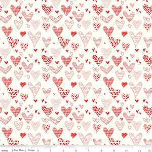9" x 44" Valentine's Fabric by the Yard, From the Heart