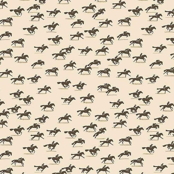 Wanted Gallop Fabric by Dear Stella, Tiny Horses, Western Fabric