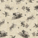 Welcome to the Cabin Fabric by Michael Miller, Nature's Calling, Moose, Bears