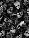 33" x 44" Wicked Eve Skulls and Smoke Halloween Fabric by Timeless Treasures