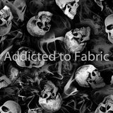 10" x 44" Wicked Eve Skulls and Smoke Halloween Fabric byTimeless Treasures