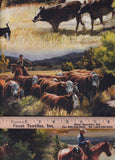 Western Cattle Drive Fabric by Springs Creative, Wild Wings, Sagebrusn, Horses, Cowboys