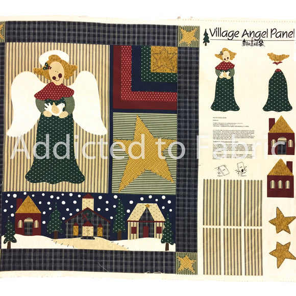 Village Angel Panel, Christmas Panel with Ornaments, The Old Country Store